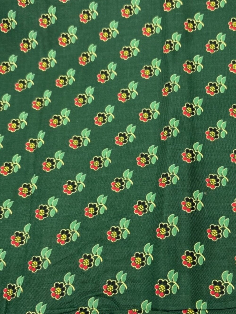 The Colors of Friendship Floral Cotton Fabric 14x44" Judy Roche Green Print